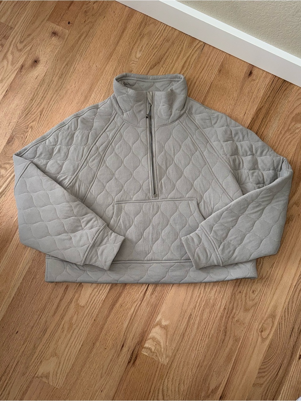 Lululemon Scuba Oversized Quilted Half Zip Cream Grey Size XL / XXL